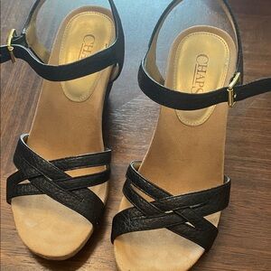 Chaps Black and Tan Women's Sandals